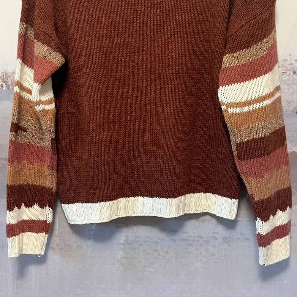 ELSAMADA Sweater Womens L Wool Alpaca Blend Colorblock Abstract Artsy Italy